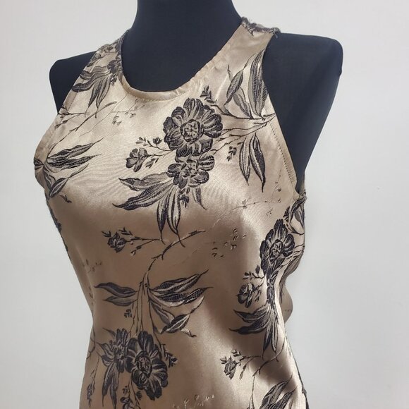 Vintage DBY Womens Floral Fairy Grunge Maxi Dress Size 3 Gold Romantic Bias - Picture 2 of 11